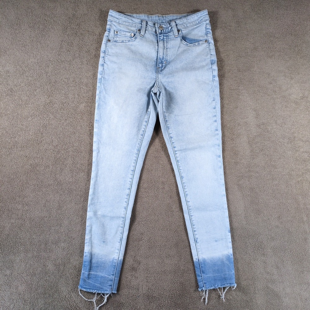 Levi's 721 Skinny Jeans Womens 28x30 Blue Denim High Rise Frayed Hem Streetwear